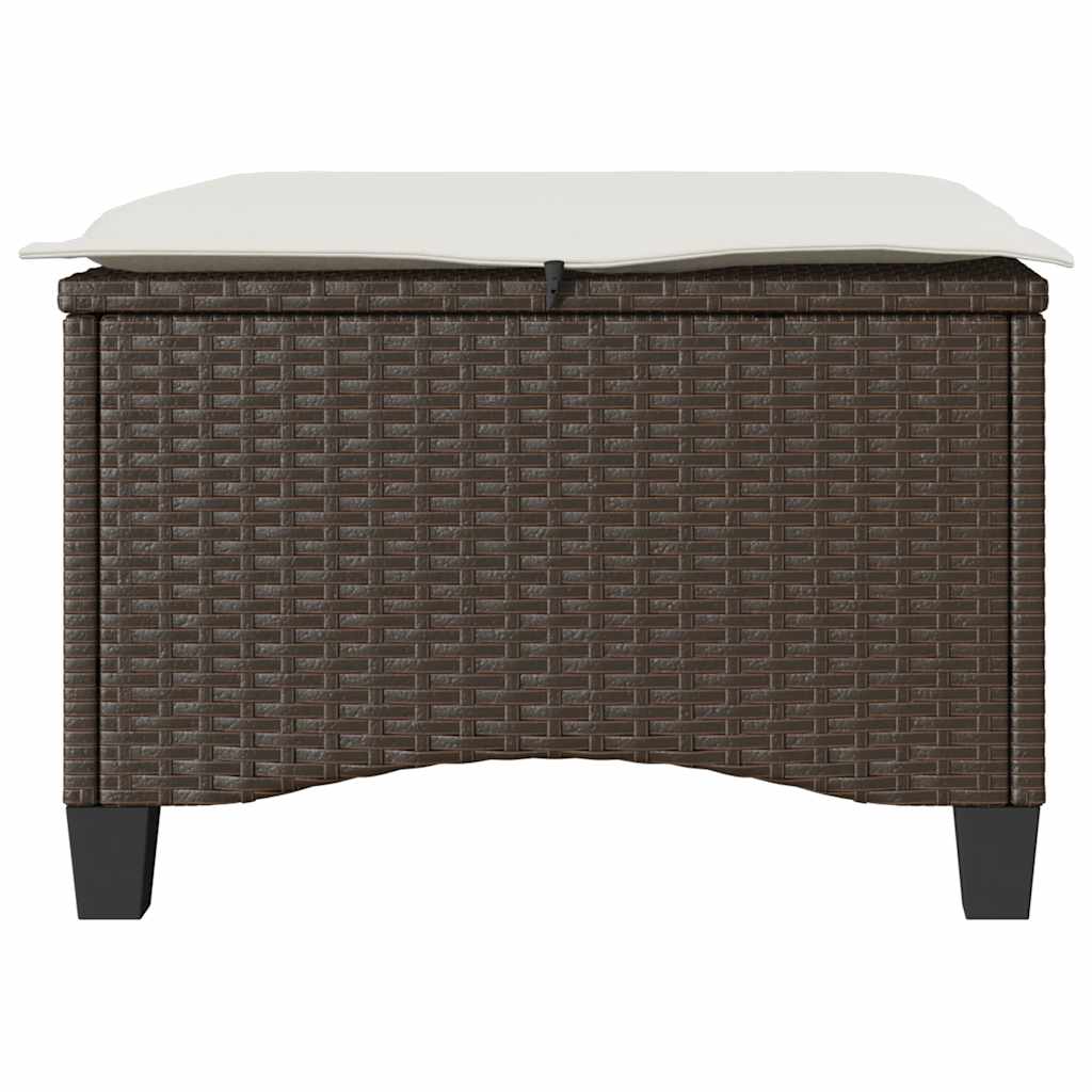 Gartenhocker Mit Kissen 2 Stk. Braun 55X55X36 Cm Poly Rattan