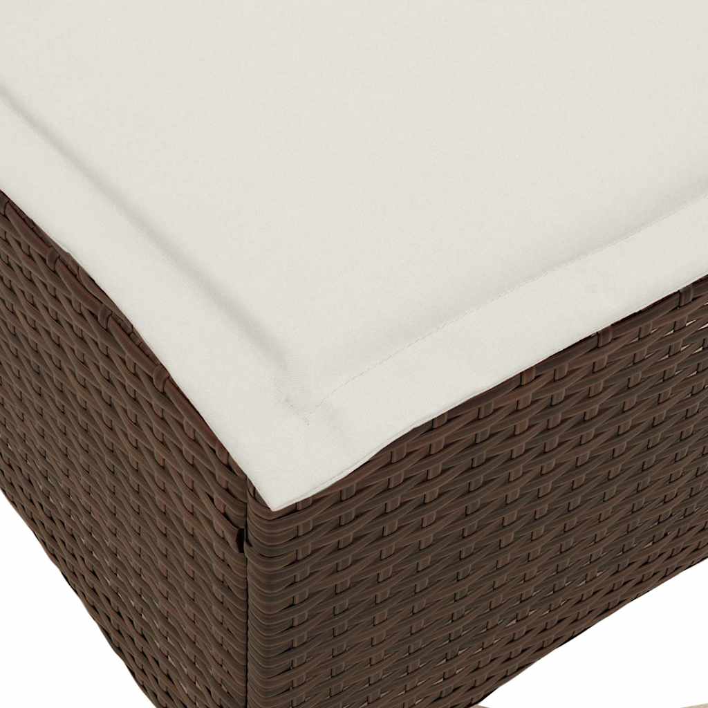 Gartenhocker Mit Kissen 2 Stk. Braun 55X55X36 Cm Poly Rattan