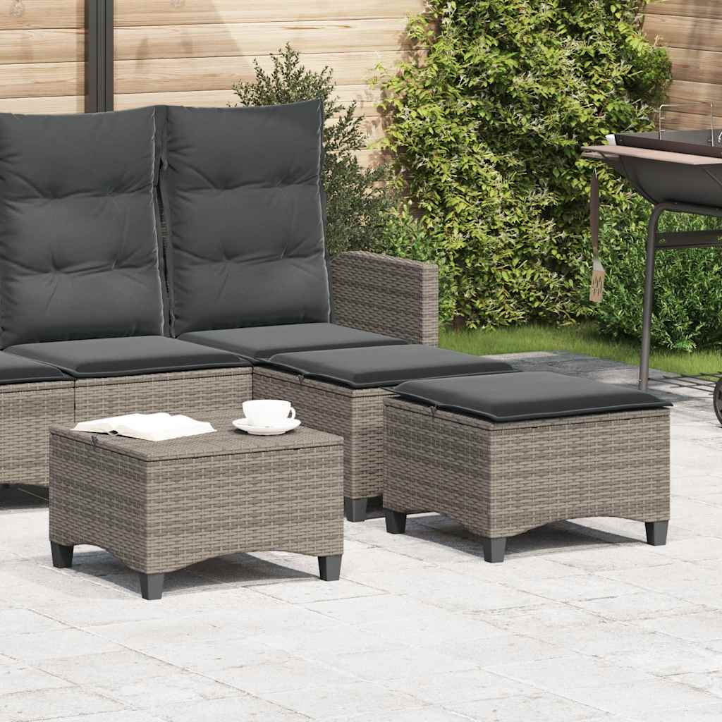 Gartenhocker Mit Kissen 2 Stk. Braun 55X55X36 Cm Poly Rattan