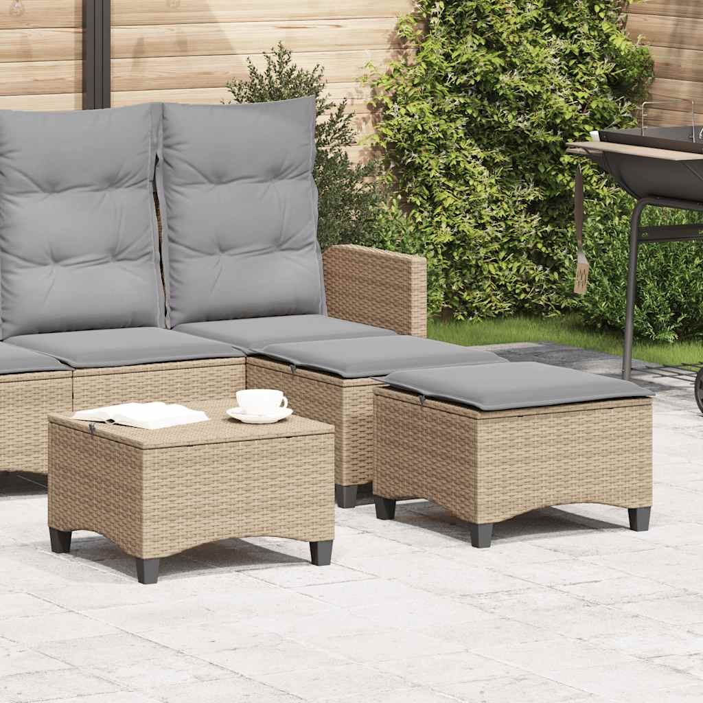 Gartenhocker Mit Kissen 2 Stk. Braun 55X55X36 Cm Poly Rattan