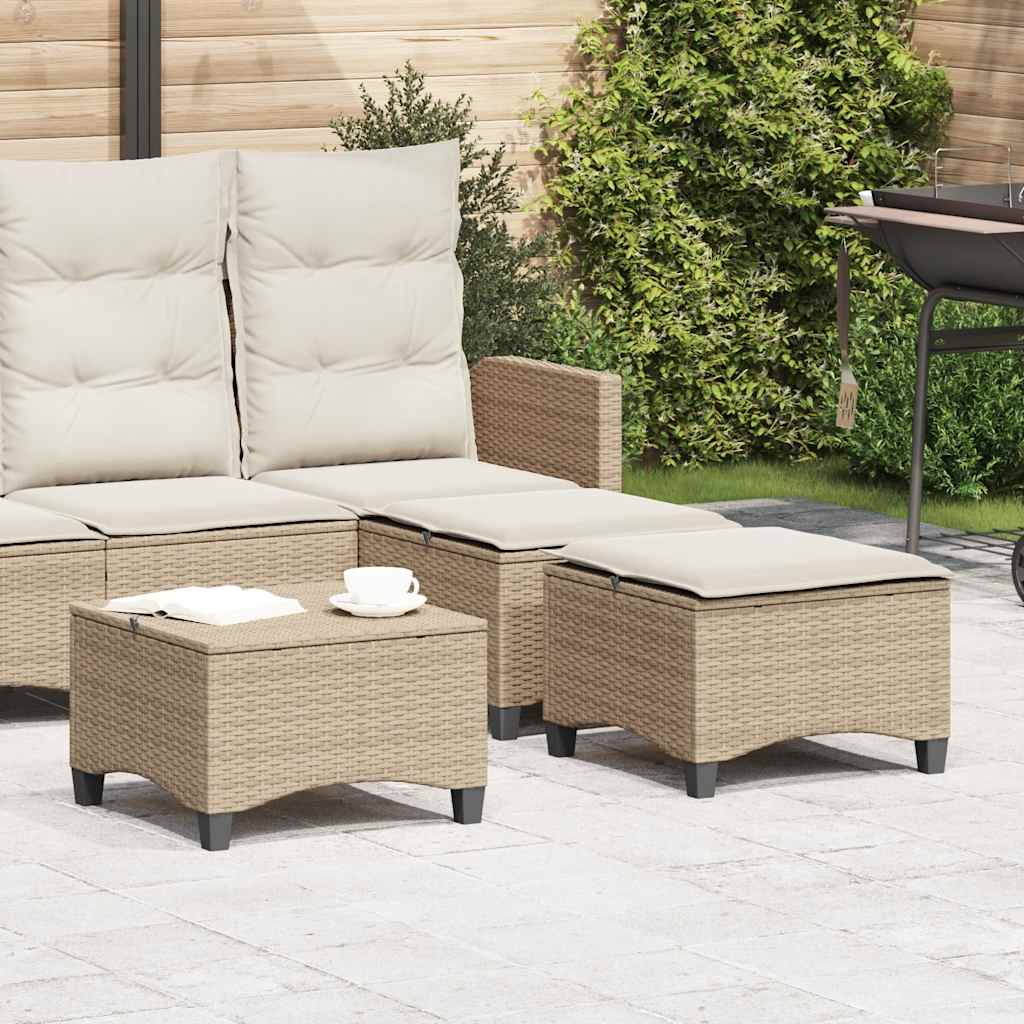 Gartenhocker Mit Kissen 2 Stk. Braun 55X55X36 Cm Poly Rattan