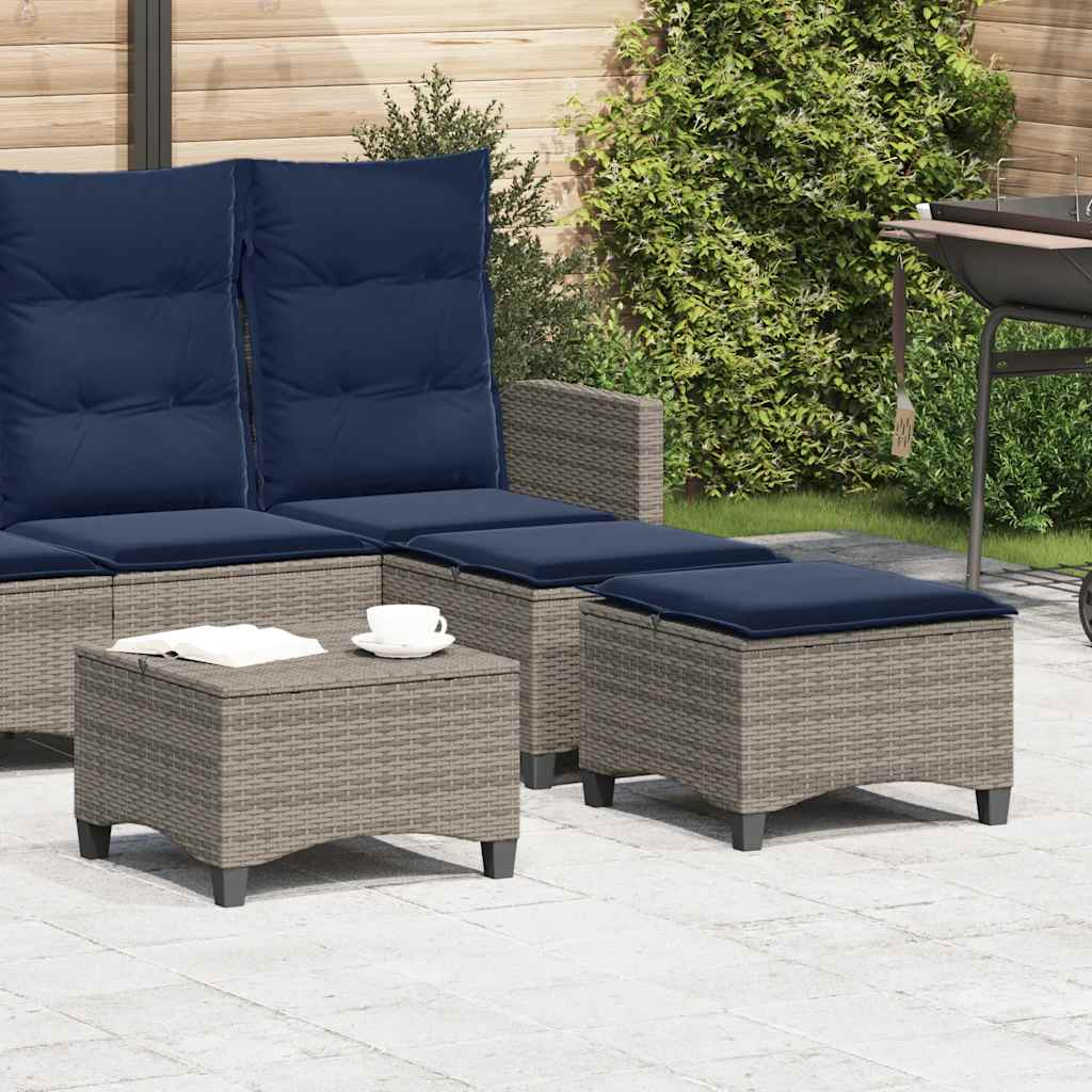 Gartenhocker Mit Kissen 2 Stk. Braun 55X55X36 Cm Poly Rattan