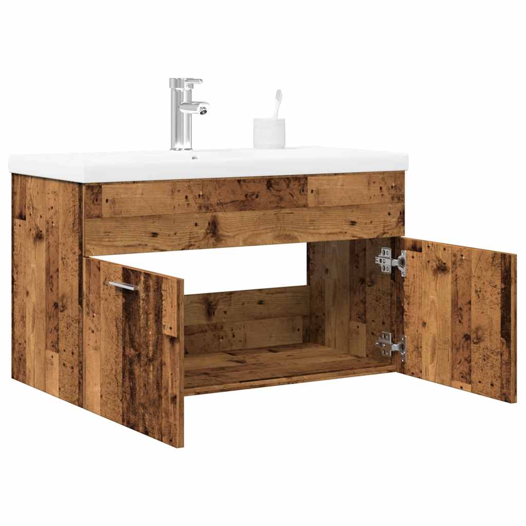 Waschbeckenunterschrank Mit Einbaubecken Und Wasserhahn