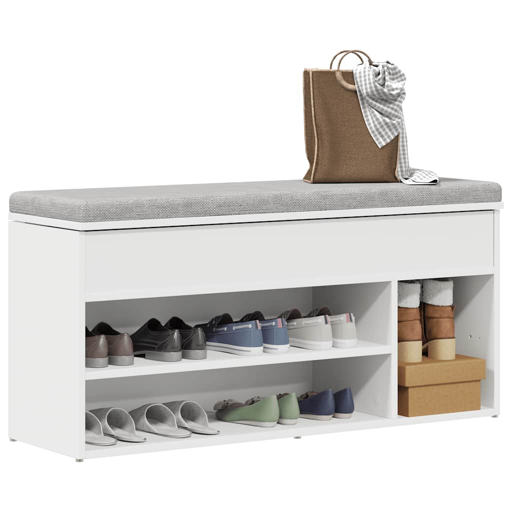 Schuhbank 102X30,5X45 Cm Holzwerkstoff Weiß