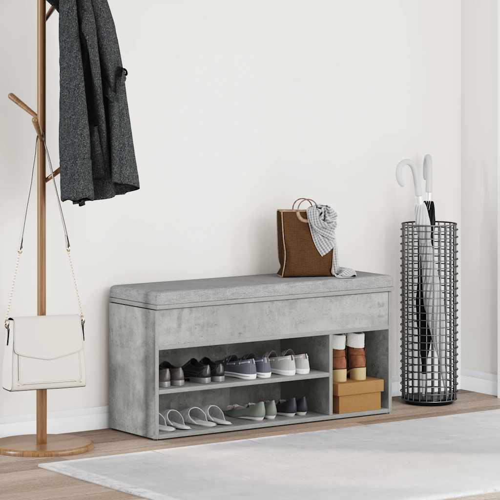 Schuhbank 102X30,5X45 Cm Holzwerkstoff Betongrau