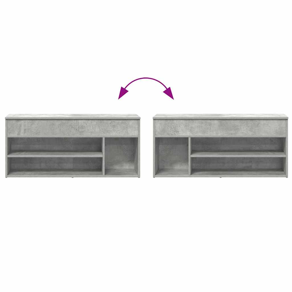 Schuhbank 102X30,5X45 Cm Holzwerkstoff Betongrau