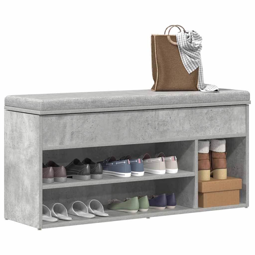 Schuhbank 102X30,5X45 Cm Holzwerkstoff Betongrau