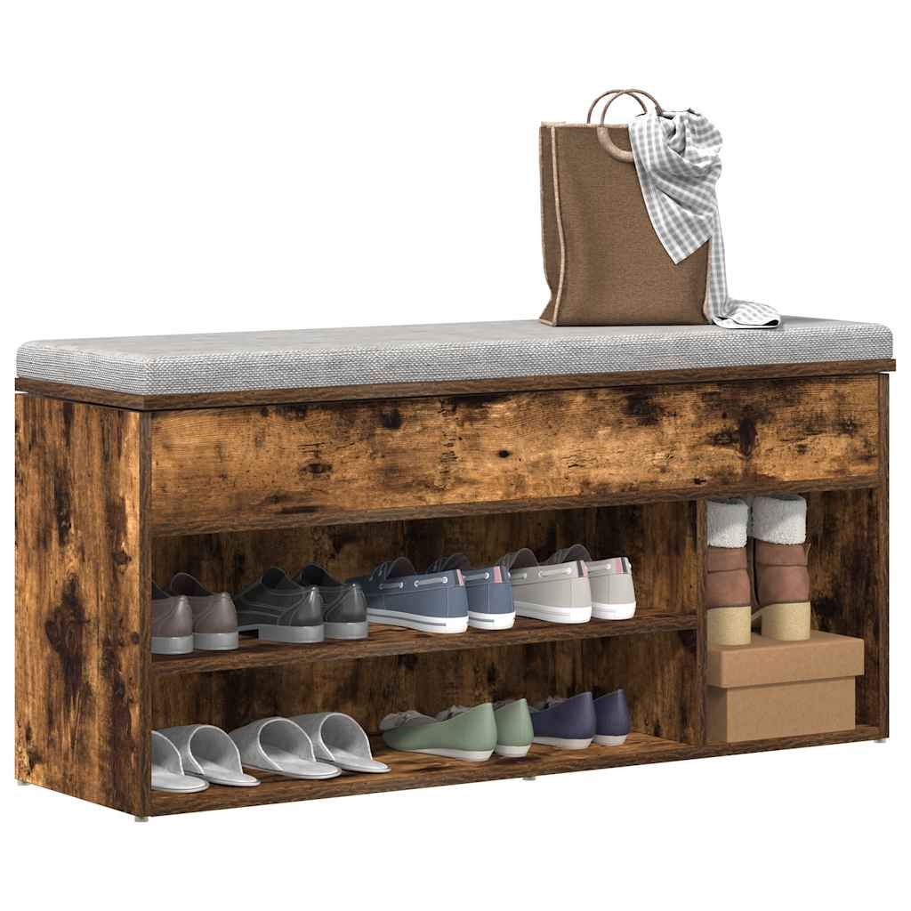 Schuhbank 102X30,5X45 Cm Holzwerkstoff Räuchereiche
