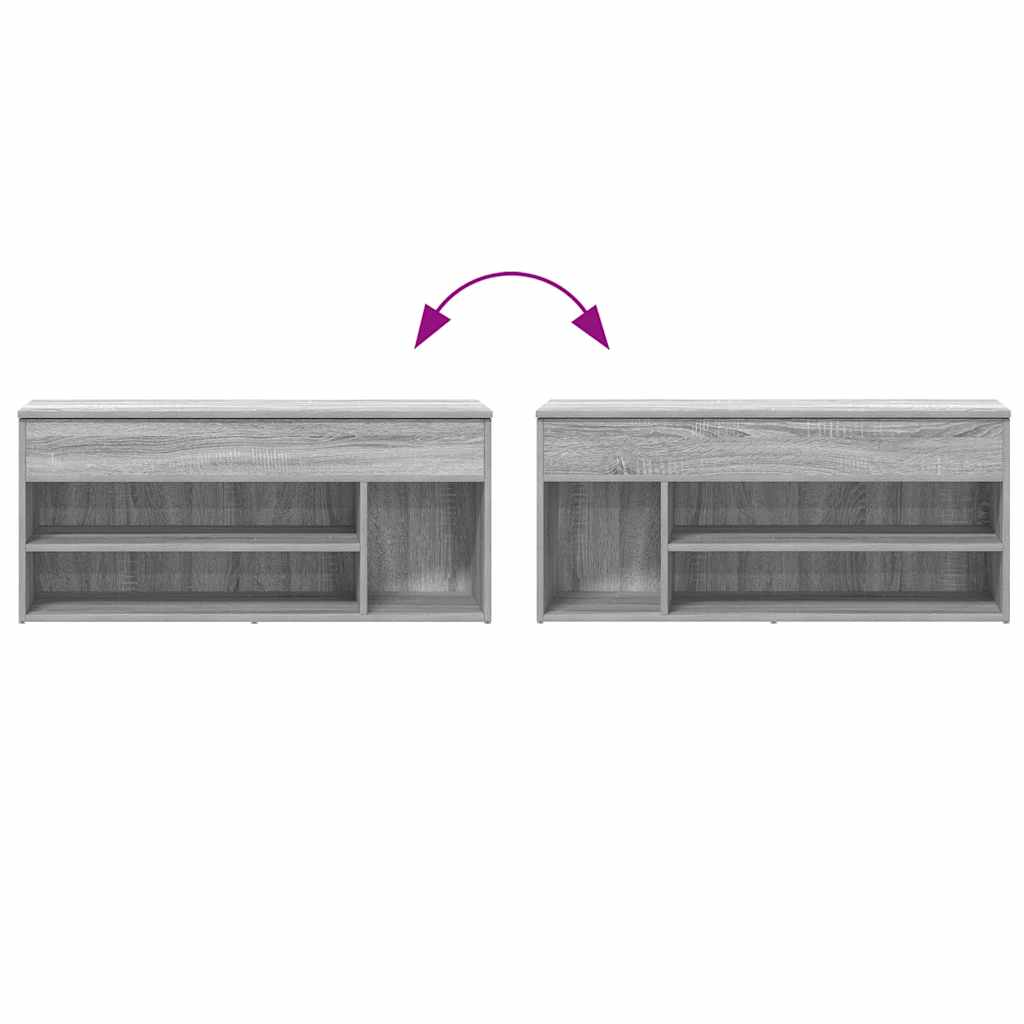 Schuhbank 102X30,5X45 Cm Holzwerkstoff Grau Sonoma