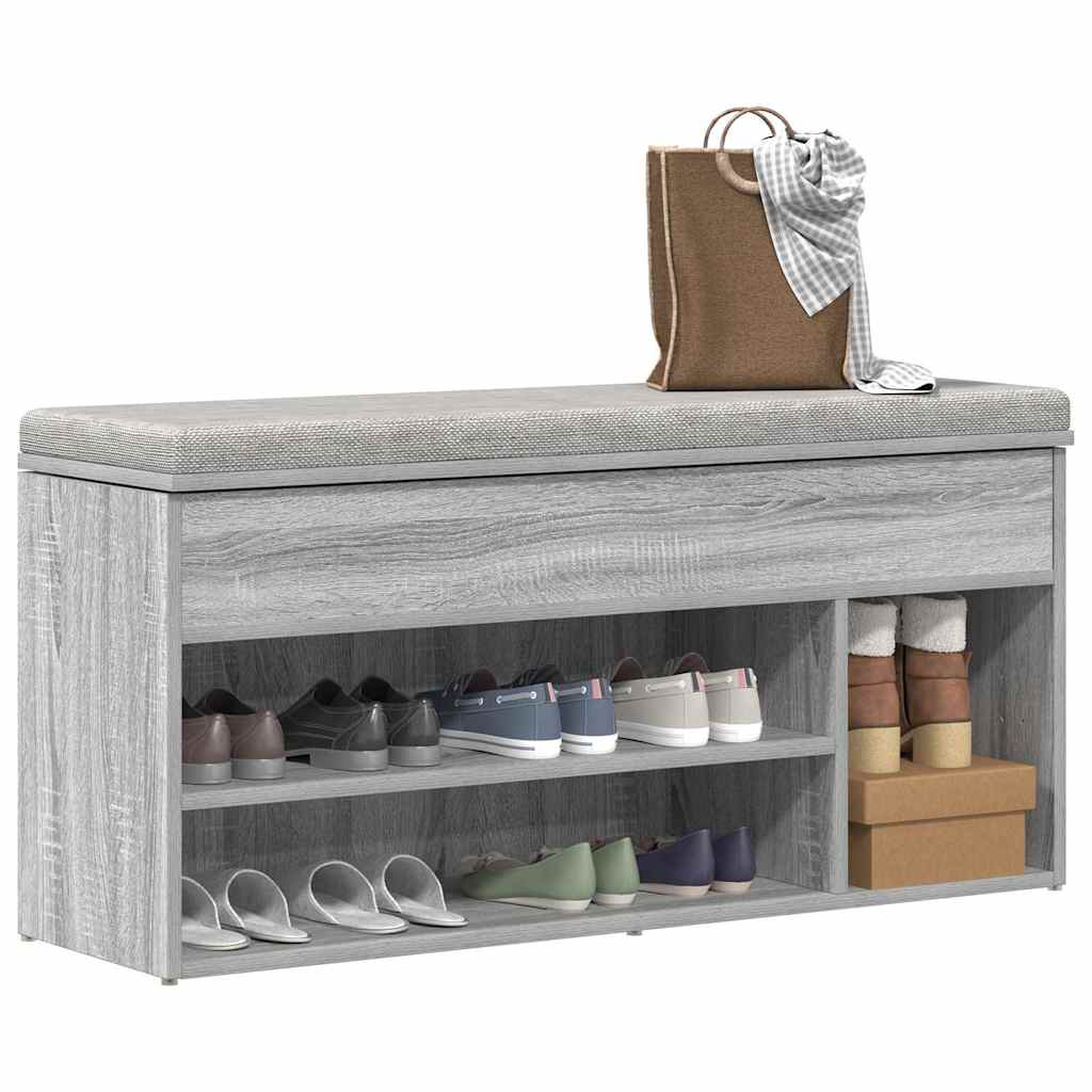 Schuhbank 102X30,5X45 Cm Holzwerkstoff Grau Sonoma