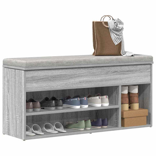 Schuhbank 102X30,5X45 Cm Holzwerkstoff Grau Sonoma