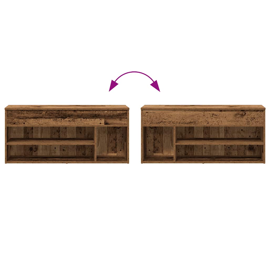 Schuhbank -Optik 102X30,5X45 Cm Holzwerkstoff Altholz