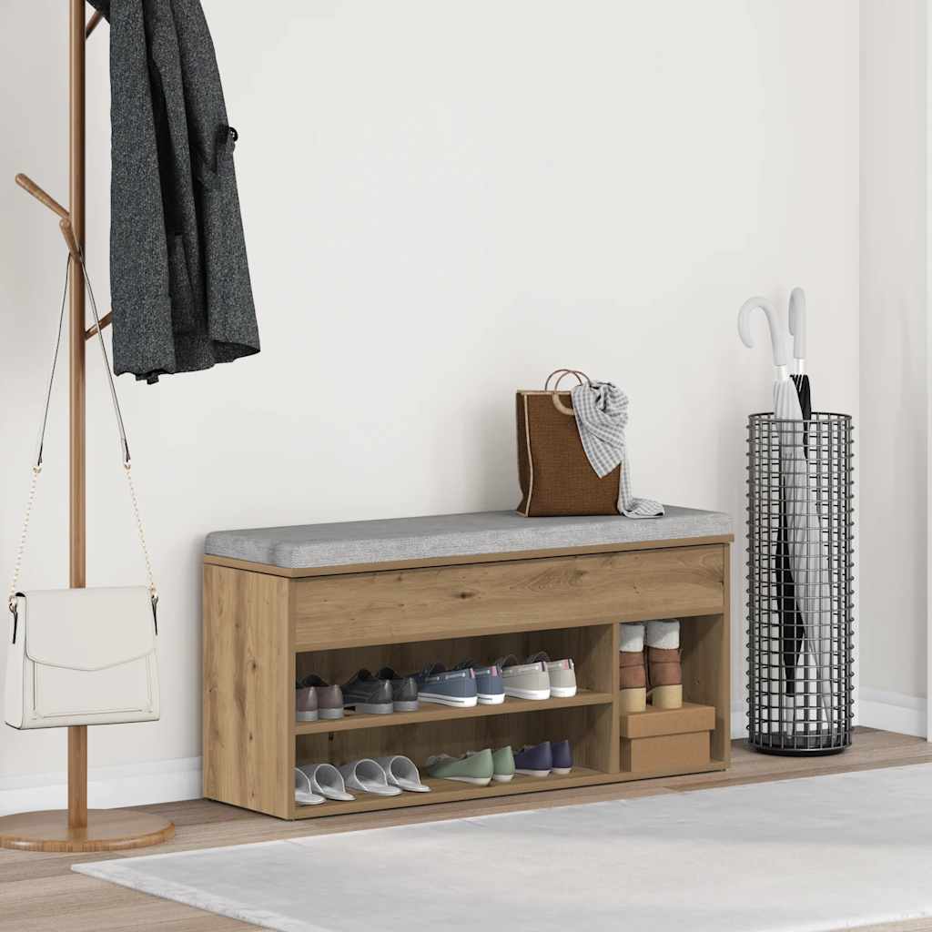 Schuhbank 102X30,5X45 Cm Holzwerkstoff Artisan-Eiche