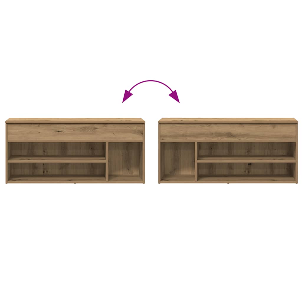 Schuhbank 102X30,5X45 Cm Holzwerkstoff Artisan-Eiche