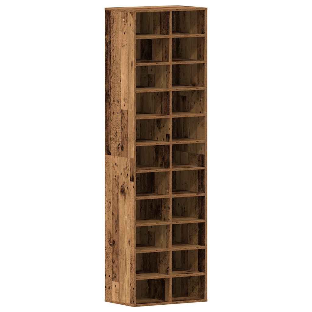 Schuhschrank -Optik 54X34X183 Cm Holzwerkstoff Altholz