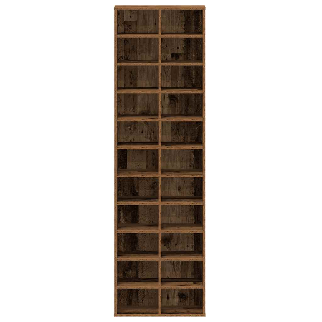 Schuhschrank -Optik 54X34X183 Cm Holzwerkstoff Altholz
