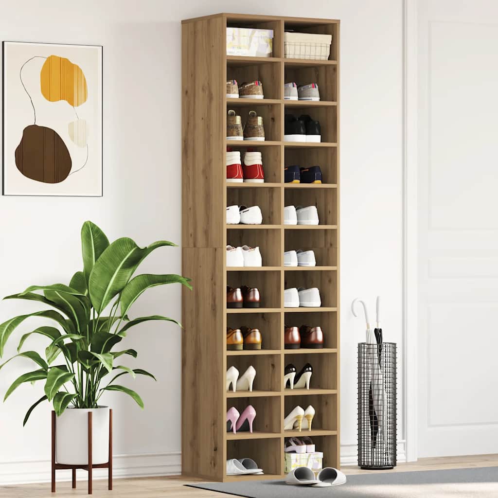 Schuhschrank Artisan-Eiche 54X34X183 Cm Holzwerkstoff Artisian Oak
