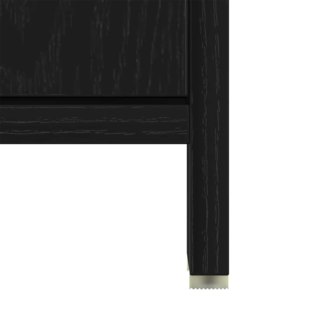 Badschrank Mit Spiegel Schwarz Eichen-Optik Holzwerkstoff