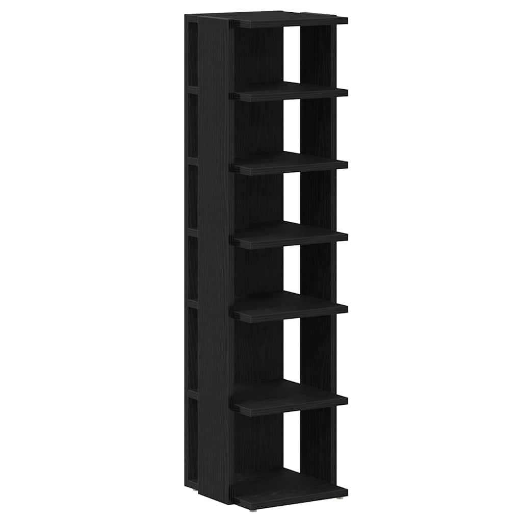 Schuhschränke 2 Stk. Schwarz Eichen-Optik 25X27X102 Cm Schwarze Eiche