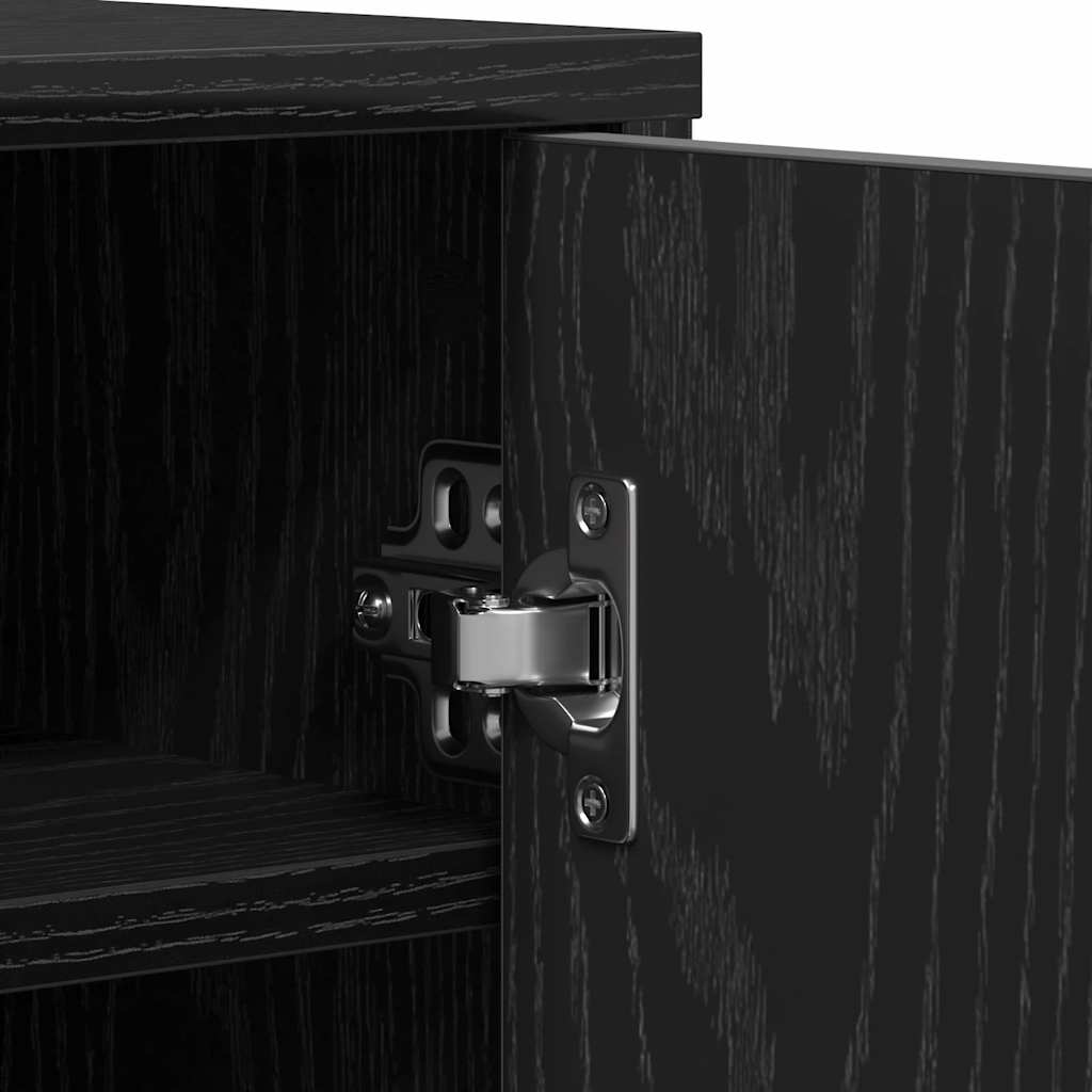 Schuhschrank Schwarz Eichen-Optik Holzwerkstoff Schwarze Eiche