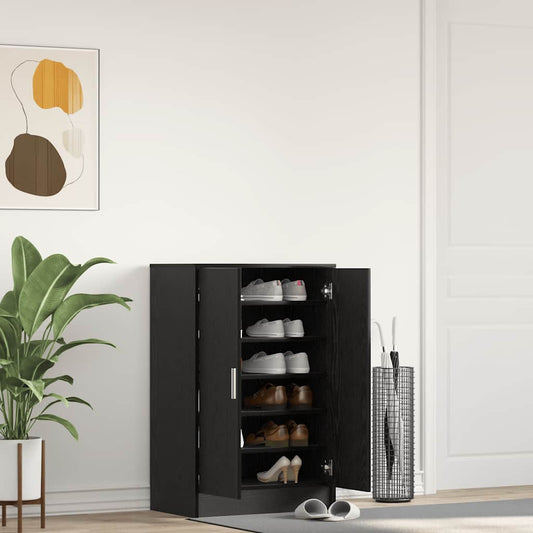 Schuhschrank Schwarz Eichen-Optik Holzwerkstoff Schwarze Eiche