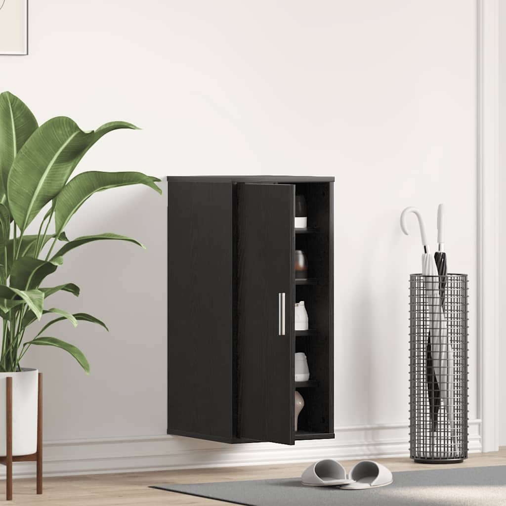 Schuhschrank Schwarz Eichen-Optik Holzwerkstoff Schwarze Eiche
