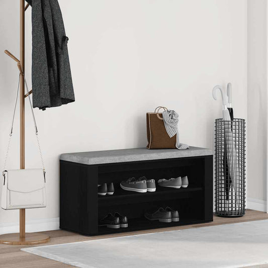 Schuhbank 100 X 35 X 45 Cm Holzwerkstoff Schwarze Eiche