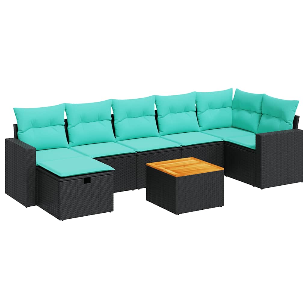 8-Tlg. Garten-Sofagarnitur Mit Kissen Poly Rattan