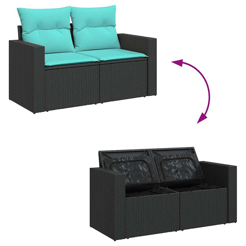 8-Tlg. Garten-Sofagarnitur Mit Kissen Poly Rattan
