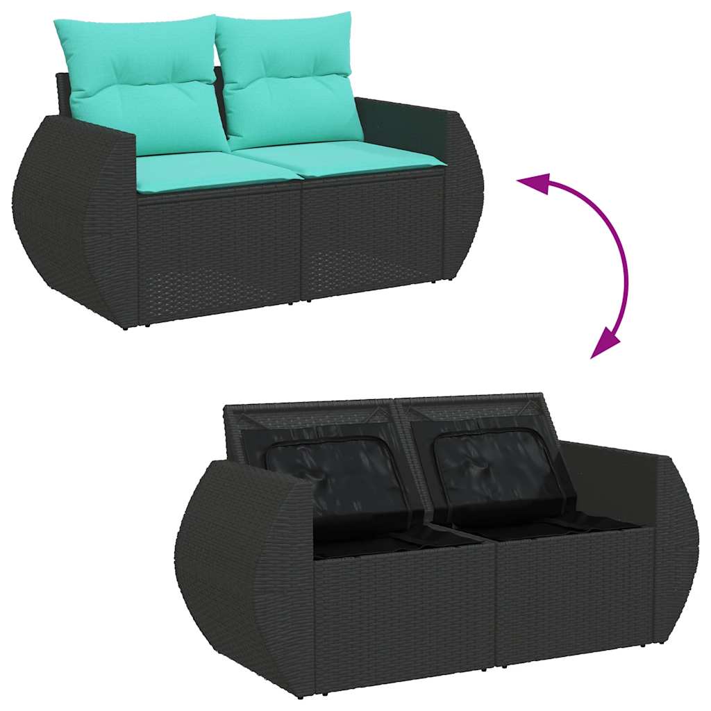 9-Tlg. Garten-Sofagarnitur Mit Kissen Poly Rattan