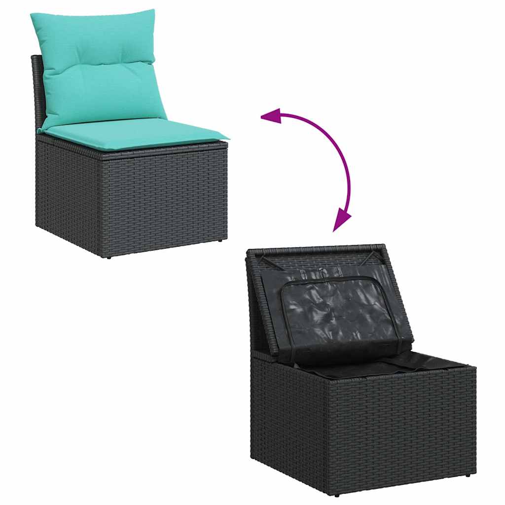 4-Tlg. Garten-Sofagarnitur Mit Kissen Poly Rattan