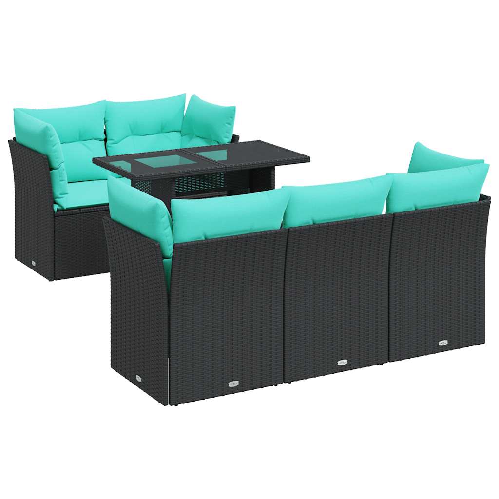 6-Tlg. Garten-Sofagarnitur Mit Kissen Poly Rattan