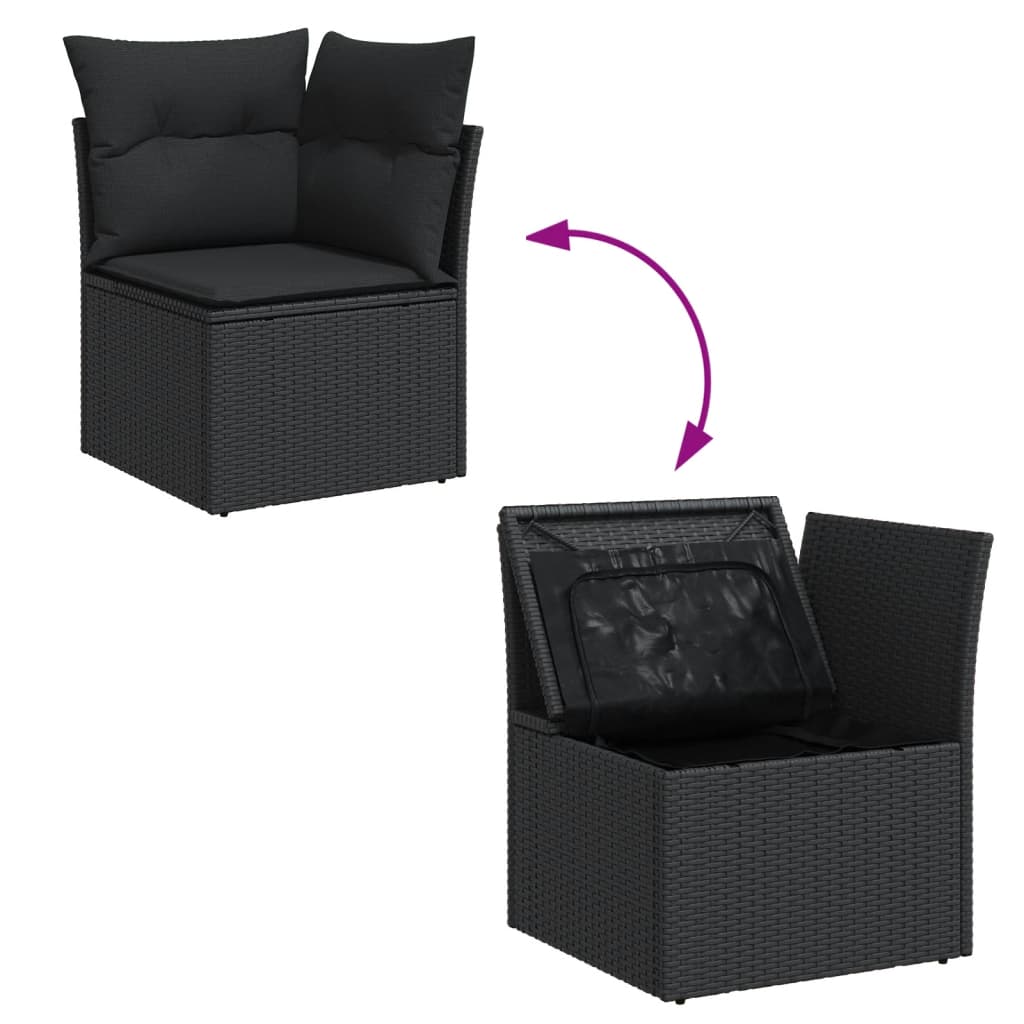6-Tlg. Garten-Sofagarnitur Mit Kissen Poly Rattan