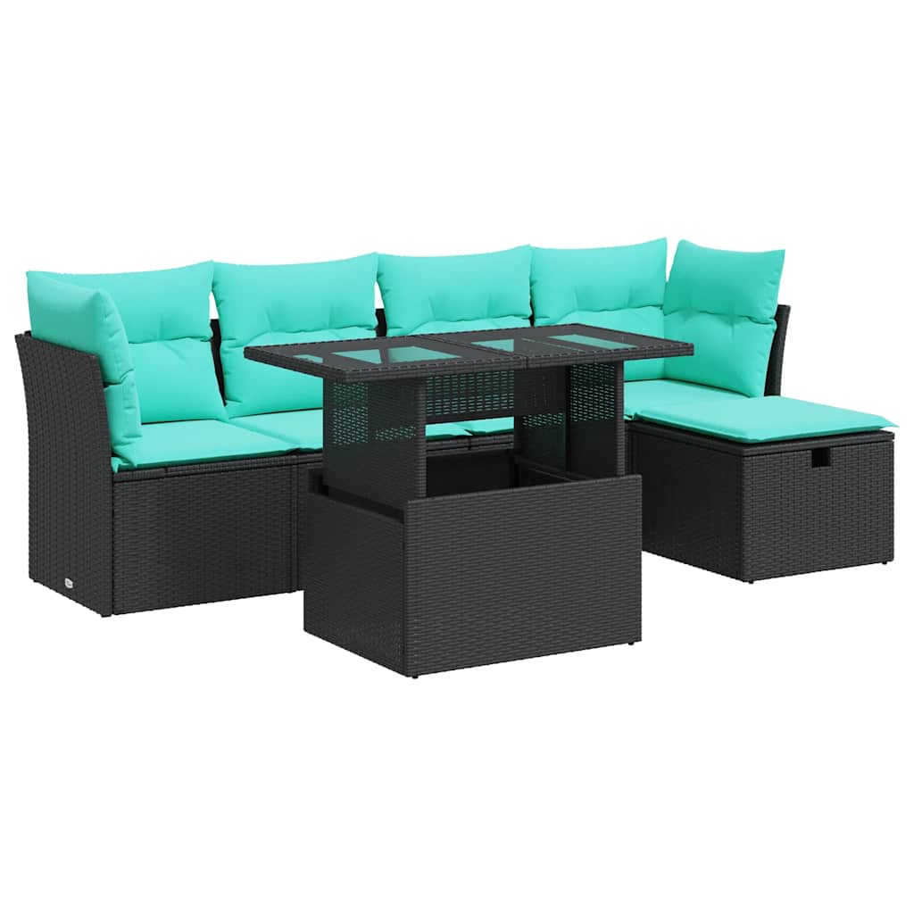 6-Tlg. Garten-Sofagarnitur Mit Kissen Poly Rattan