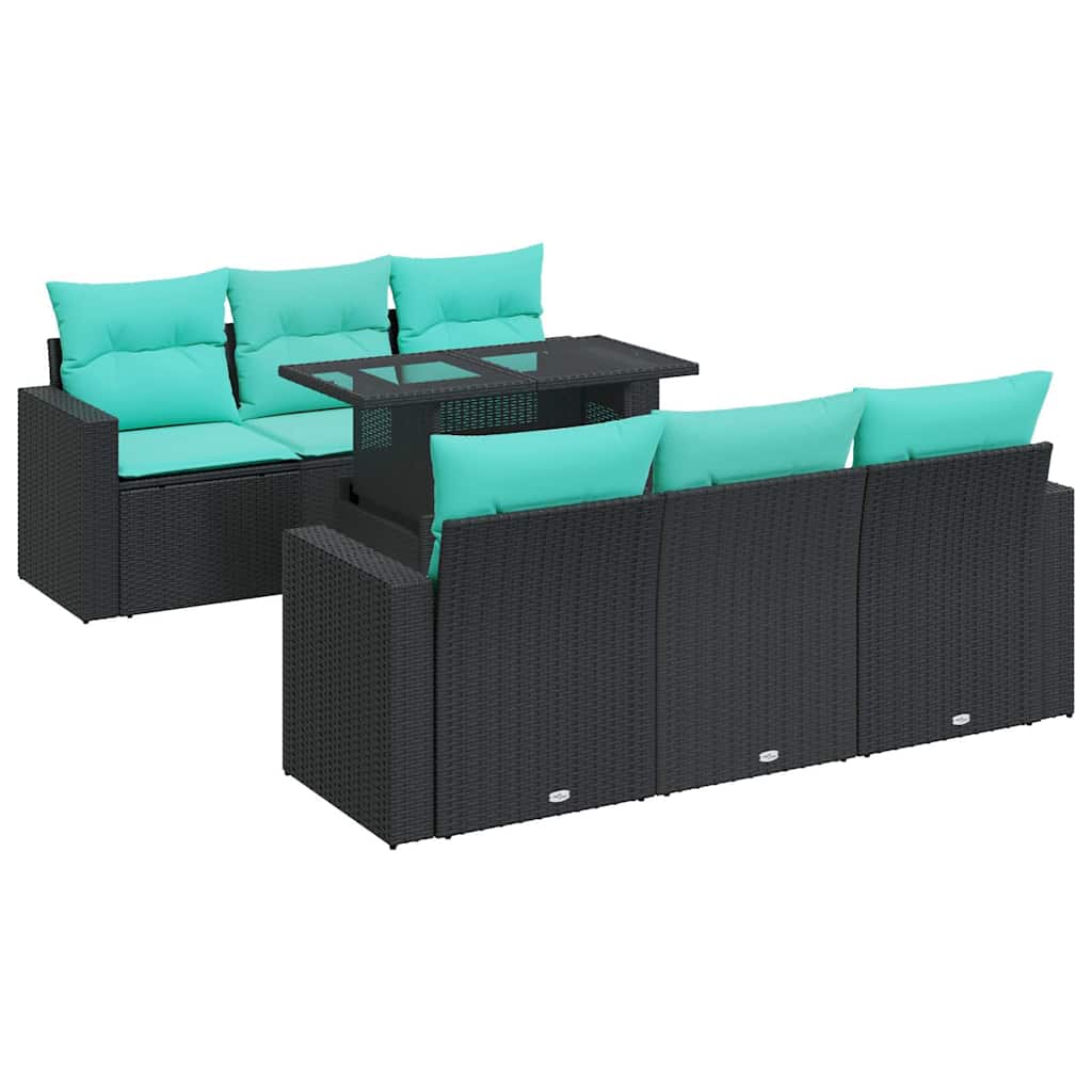 7-Tlg. Garten-Sofagarnitur Mit Kissen Poly Rattan