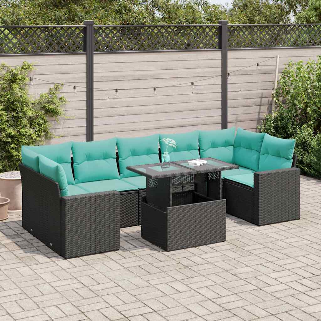 8-Teiliges Gartensofa-Set Mit Kissen, Es Polyrattan