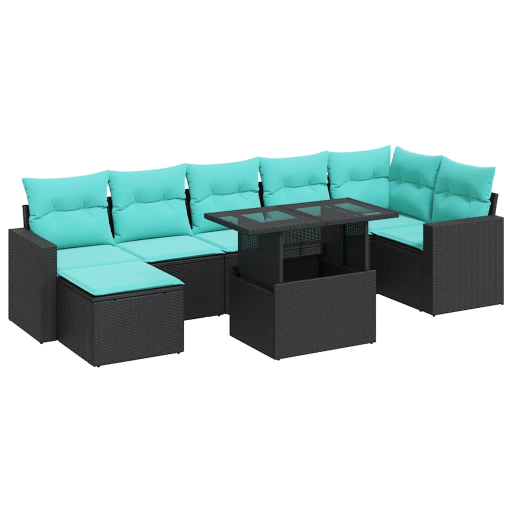 8-Tlg. Garten-Sofagarnitur Mit Kissen Poly Rattan