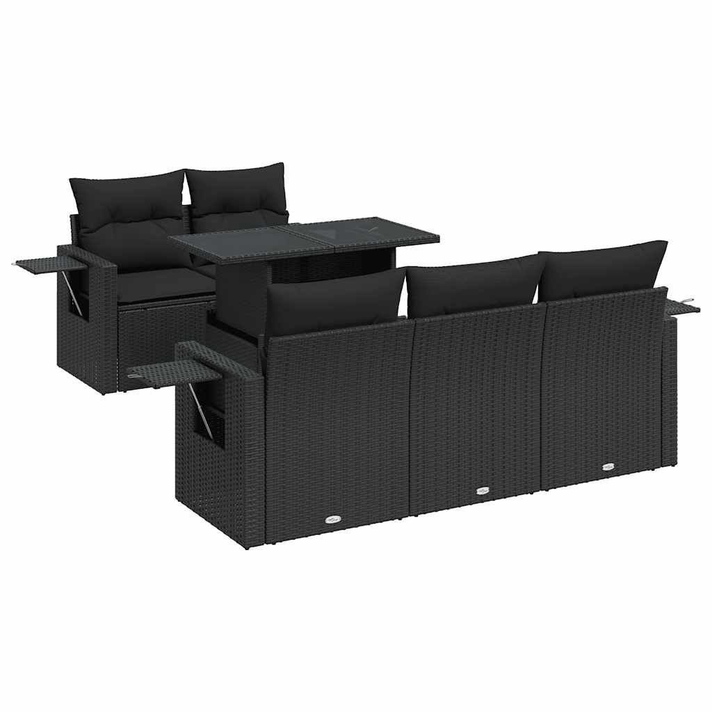 6-Tlg. Garten-Sofagarnitur Mit Kissen Poly Rattan