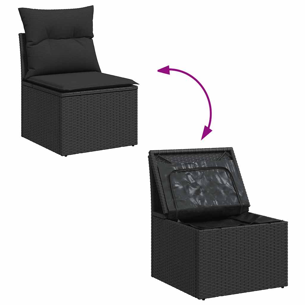 6-Tlg. Garten-Sofagarnitur Mit Kissen Poly Rattan