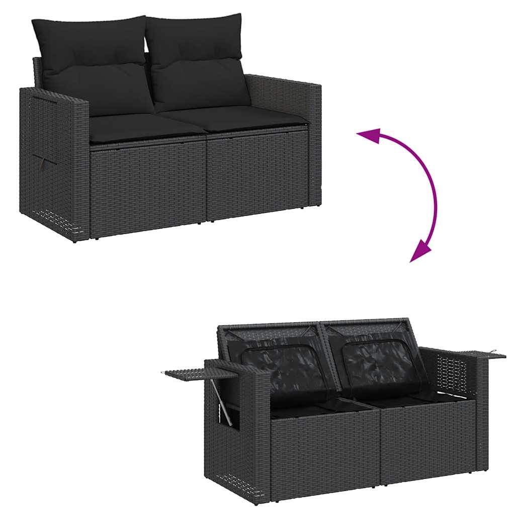 6-Tlg. Garten-Sofagarnitur Mit Kissen Poly Rattan