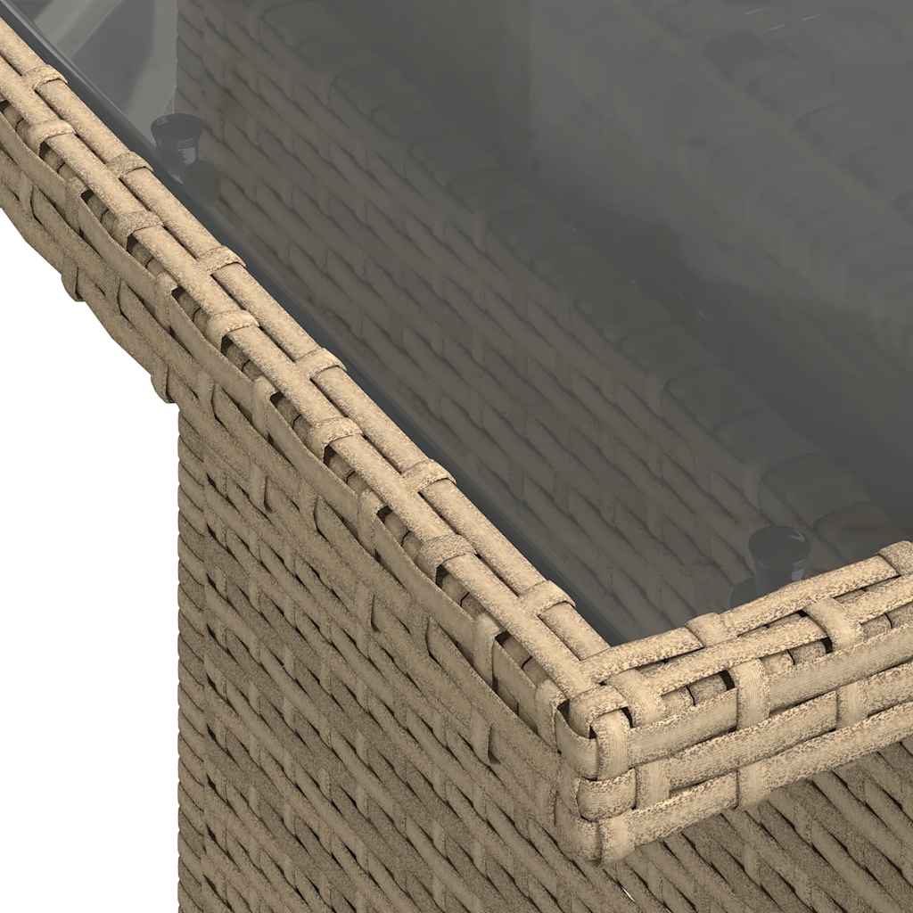 9-Tlg. Garten-Sofagarnitur Mit Kissen Beige Poly Rattan