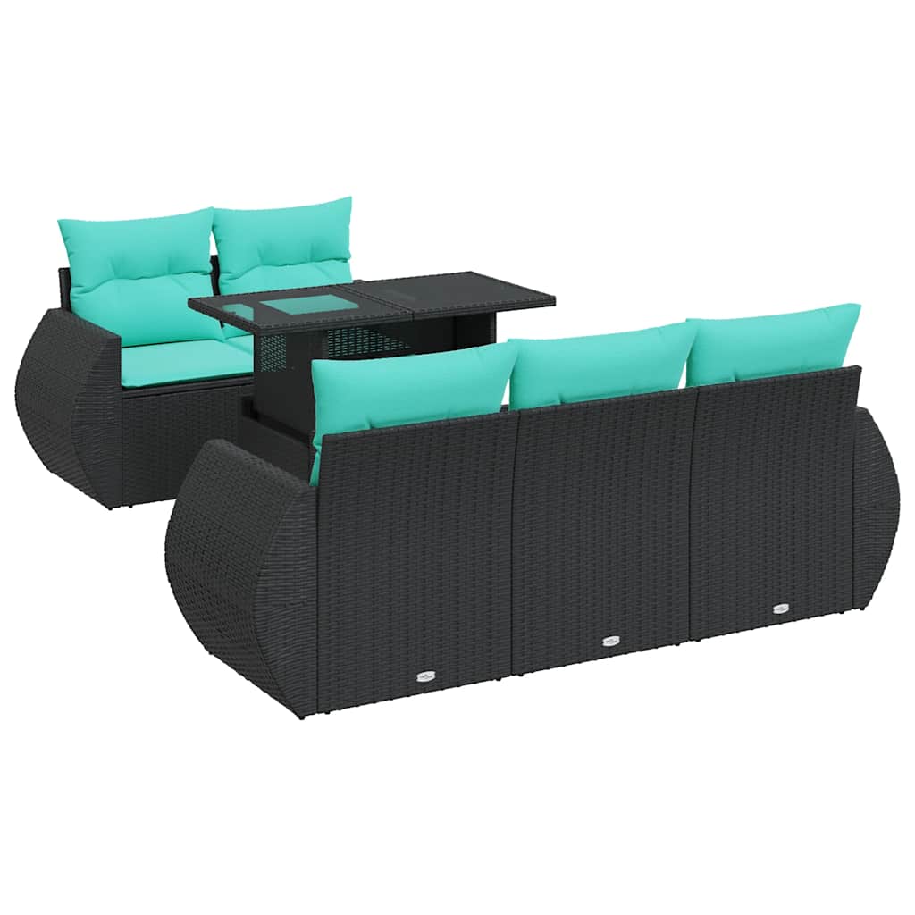 6-Tlg. Garten-Sofagarnitur Mit Kissen Poly Rattan