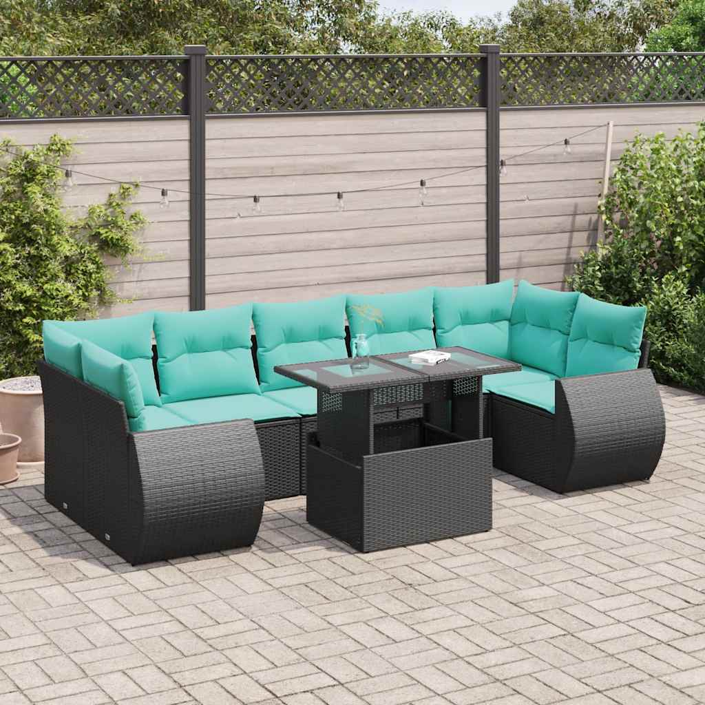 8-Teiliges Gartensofa-Set Mit Kissen, Es Polyrattan