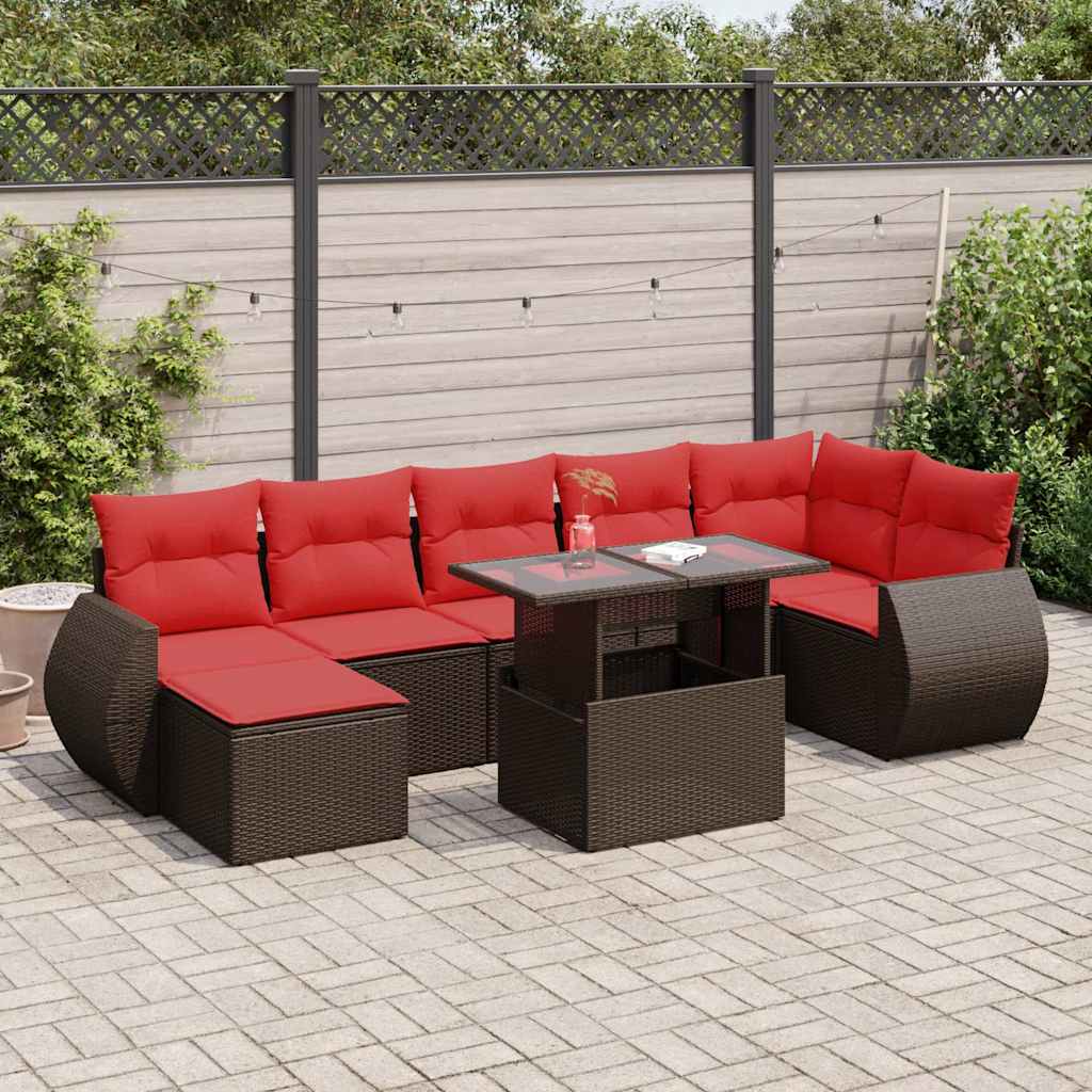8-Teiliges Gartensofa-Set Mit Kissen, Es Polyrattan