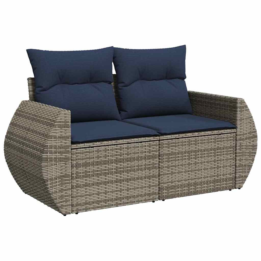 10-Tlg. Garten-Sofagarnitur Mit Kissen Poly Rattan Akazie
