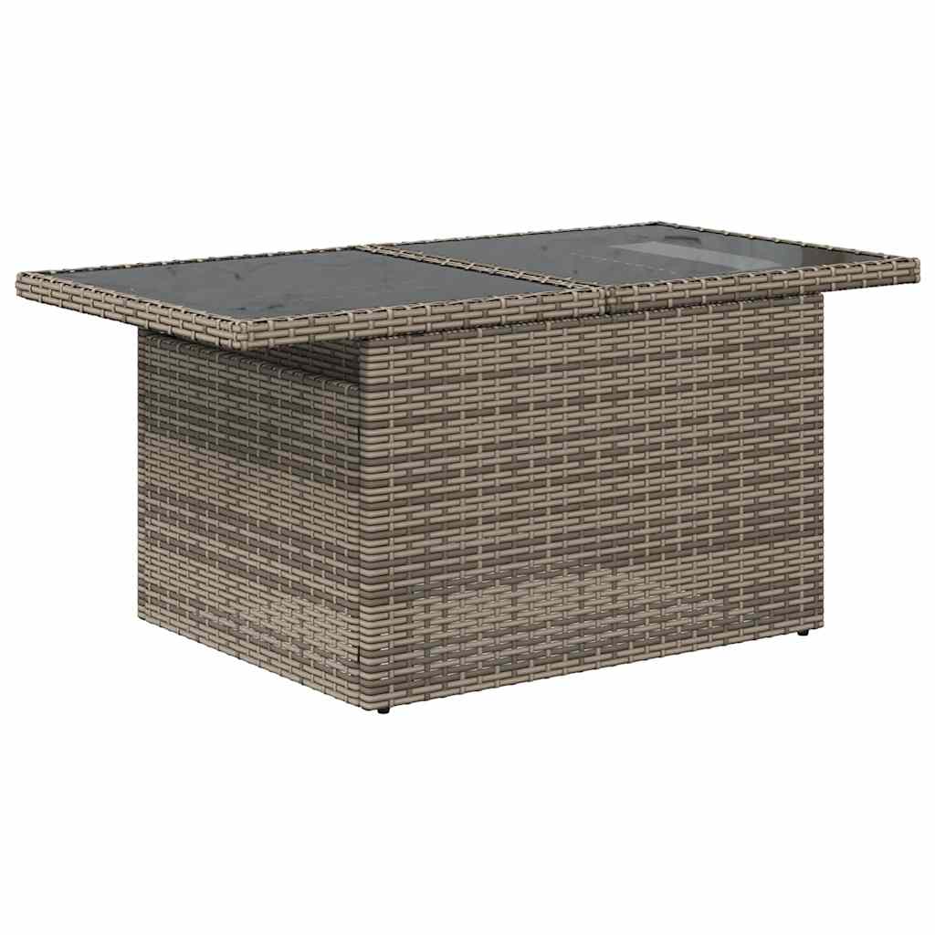 7-Tlg. Garten-Sofagarnitur Mit Kissen Poly Rattan Akazie