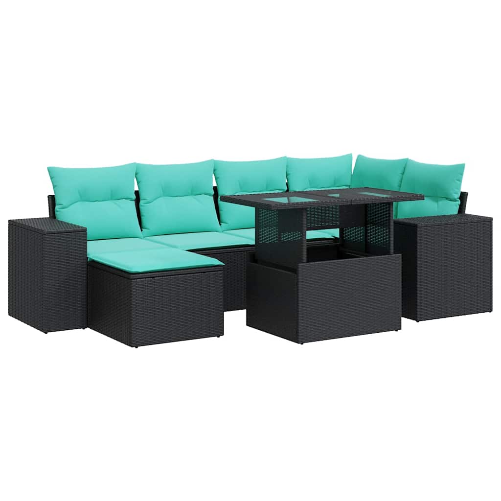 9-Tlg. Garten-Sofagarnitur Mit Kissen Poly Rattan