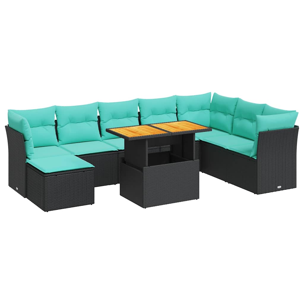 6-Tlg. Garten-Sofagarnitur Mit Kissen Poly Rattan