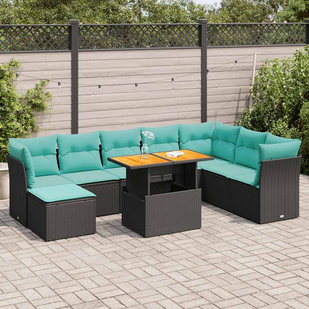 6-Tlg. Garten-Sofagarnitur Mit Kissen Poly Rattan