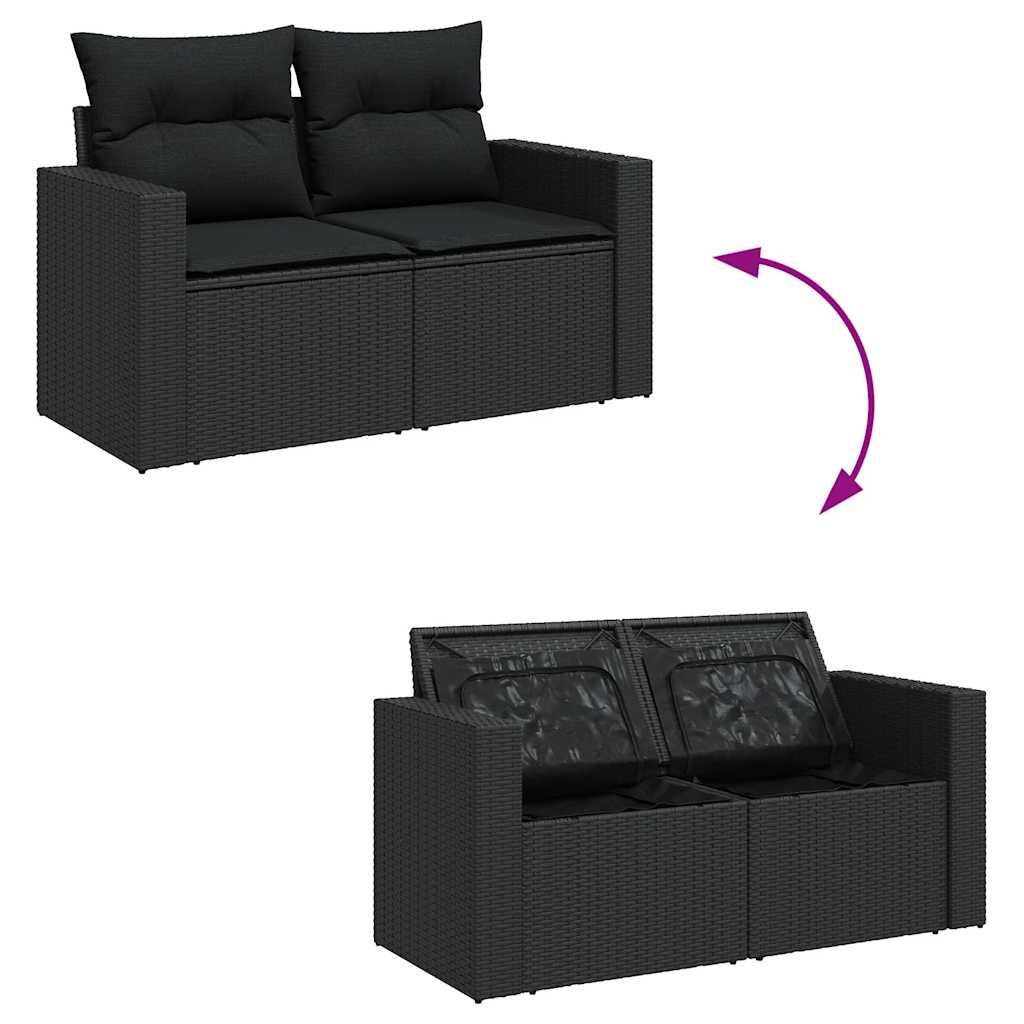7-Tlg. Garten-Sofagarnitur Mit Kissen Poly Rattan